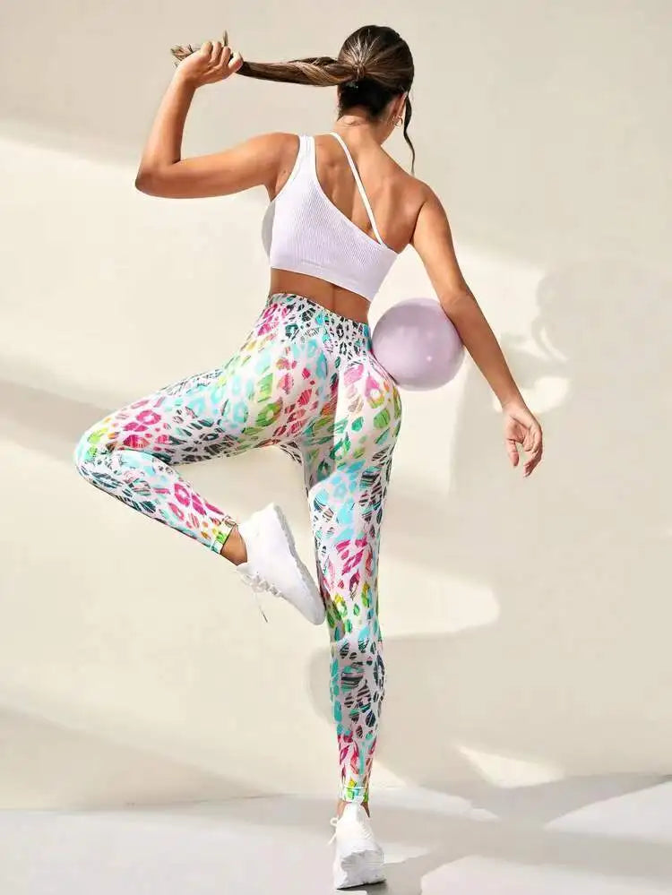 3D Print Tie Dye Sports Pants Women Seamless Leggings High Waist Fitness Push Up Leggings Gym Clothing Workout Tights