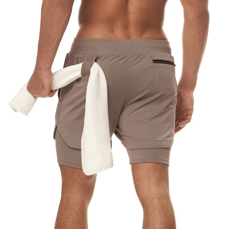 M-5XL Jogger Shorts Oversized Men 2 In 1 Short Pant Gyms Fitness Built-in Pocket Quick Dry Running Shorts Man Athletic Shorts