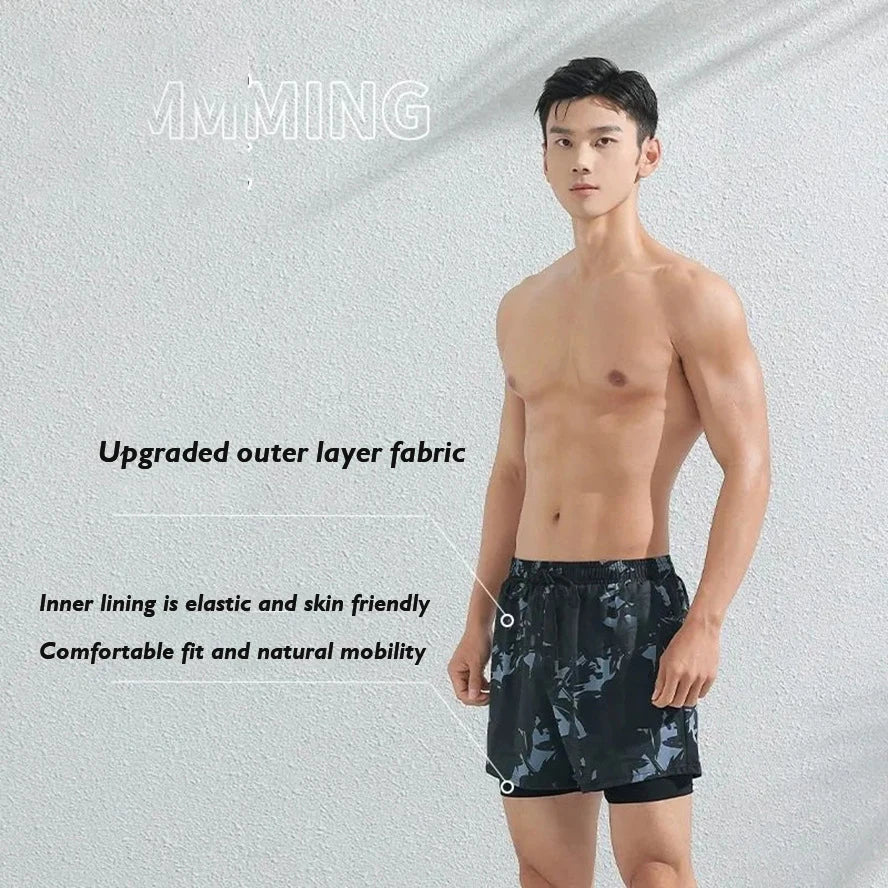 (L-5XL)Swimming Trunks Men Hot Springs Sport Shorts Quick Dry Anti Embarrassment Beach Short Pants Loose Swimsuit