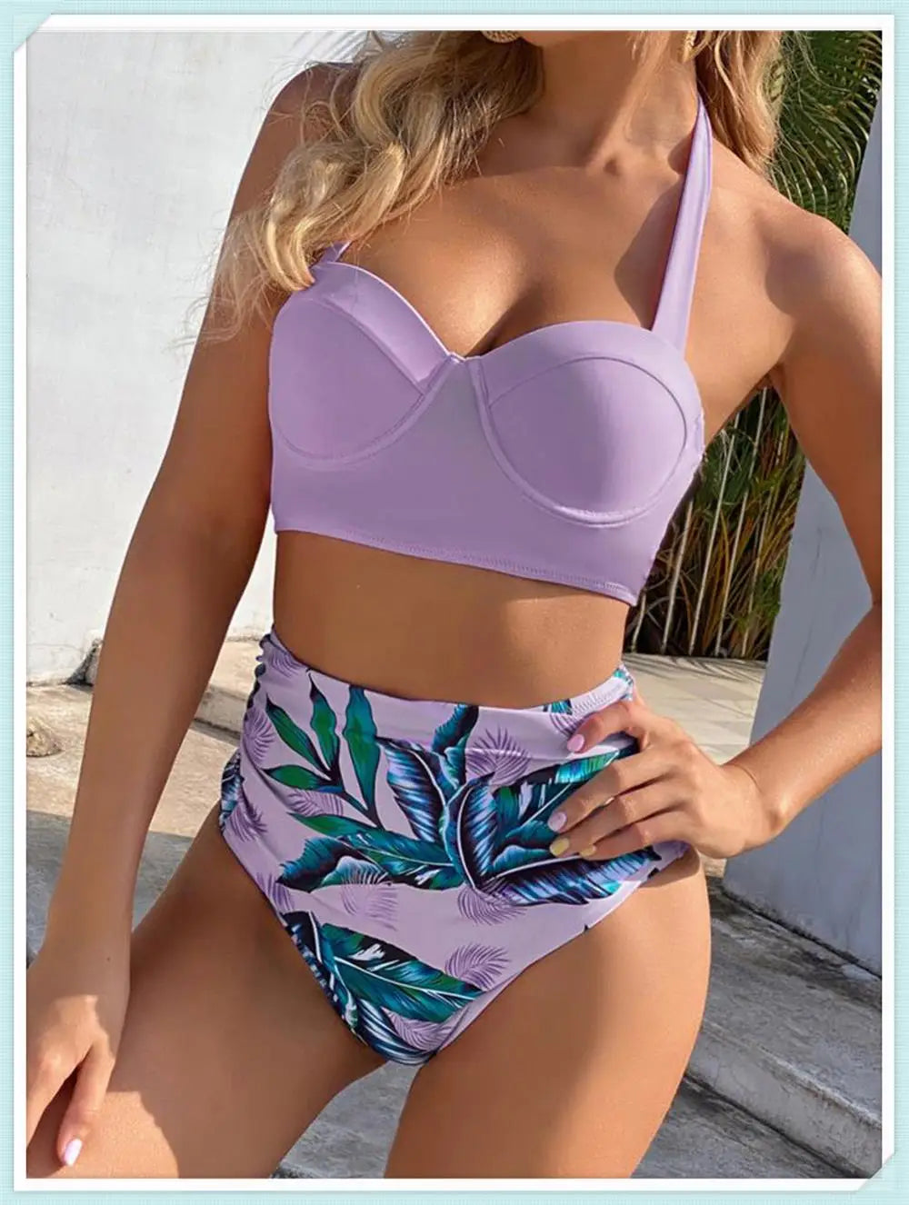 Push Up Swimsuit Women High Waist Bikini Set Butterfly Print Swimwear Female Padded Bathing Suit Swimming Beachwear Summer