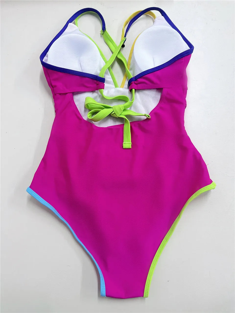 Solid Strappy Backless One Piece Cross Back Swimsuit Women Slim Swimwear Female Bathers Bathing Swimming Suit Beachwear