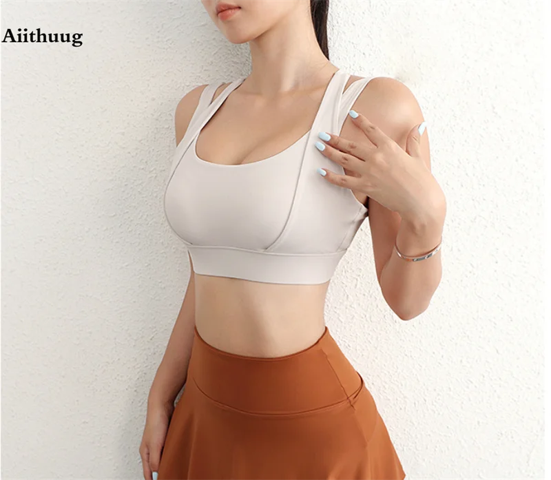 Aiithuug Bounce Control Bra Sports Bras Push Up Women Yoga Bras Push Up Sports Bras Fitness Crop Tops Gym Workout Active Wear