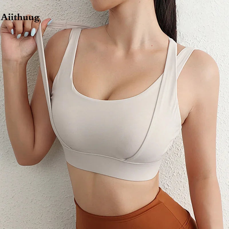 Aiithuug Bounce Control Bra Sports Bras Push Up Women Yoga Bras Push Up Sports Bras Fitness Crop Tops Gym Workout Active Wear