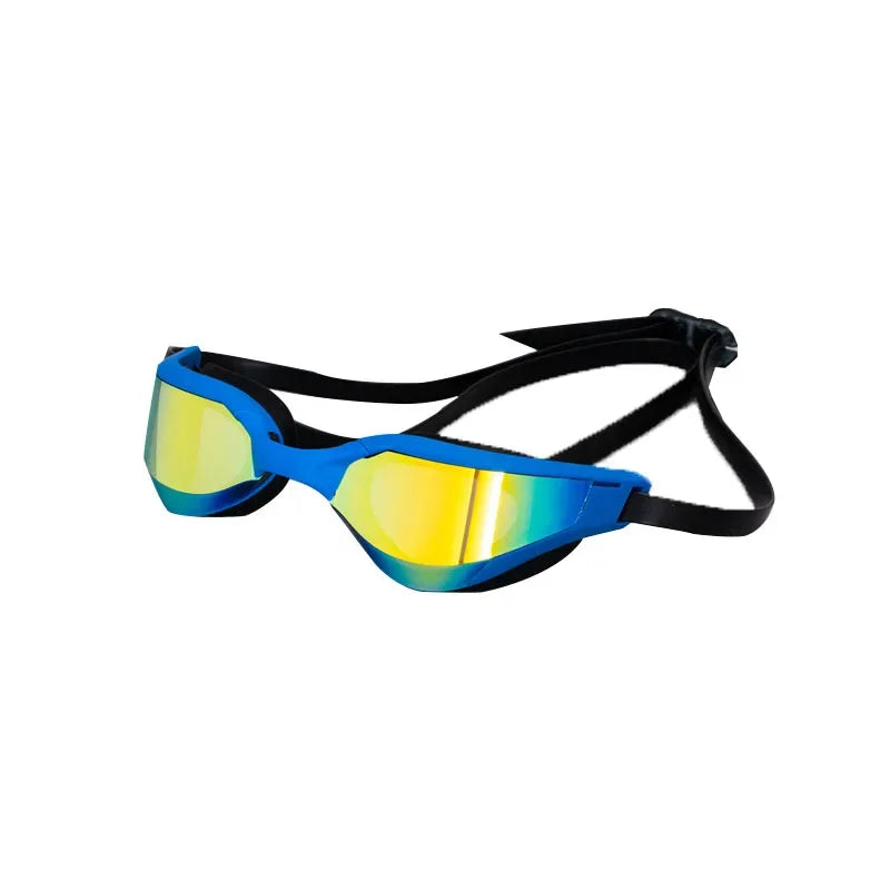Professional Adult Swim Goggles Waterproof Fog-proof Racing Goggles Men Women Cool Silver Plated Swimming Equip