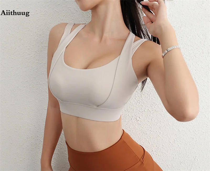 Aiithuug Bounce Control Bra Sports Bras Push Up Women Yoga Bras Push Up Sports Bras Fitness Crop Tops Gym Workout Active Wear