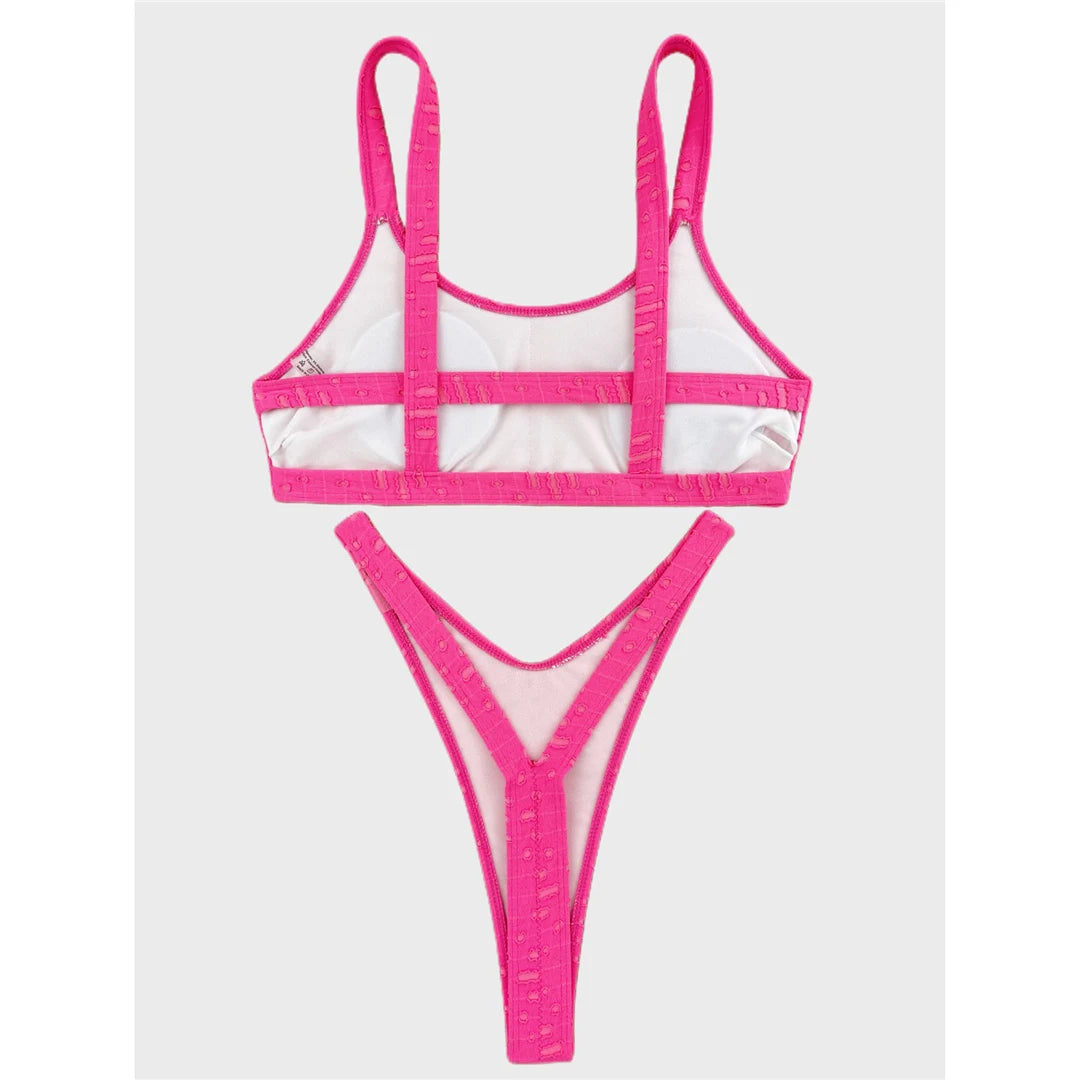 4 Colors Extreme Mini Micro Thong Bikini Female Swimsuit Women Swimwear Two-pieces Bikini set Bather Bathing Suit Swim