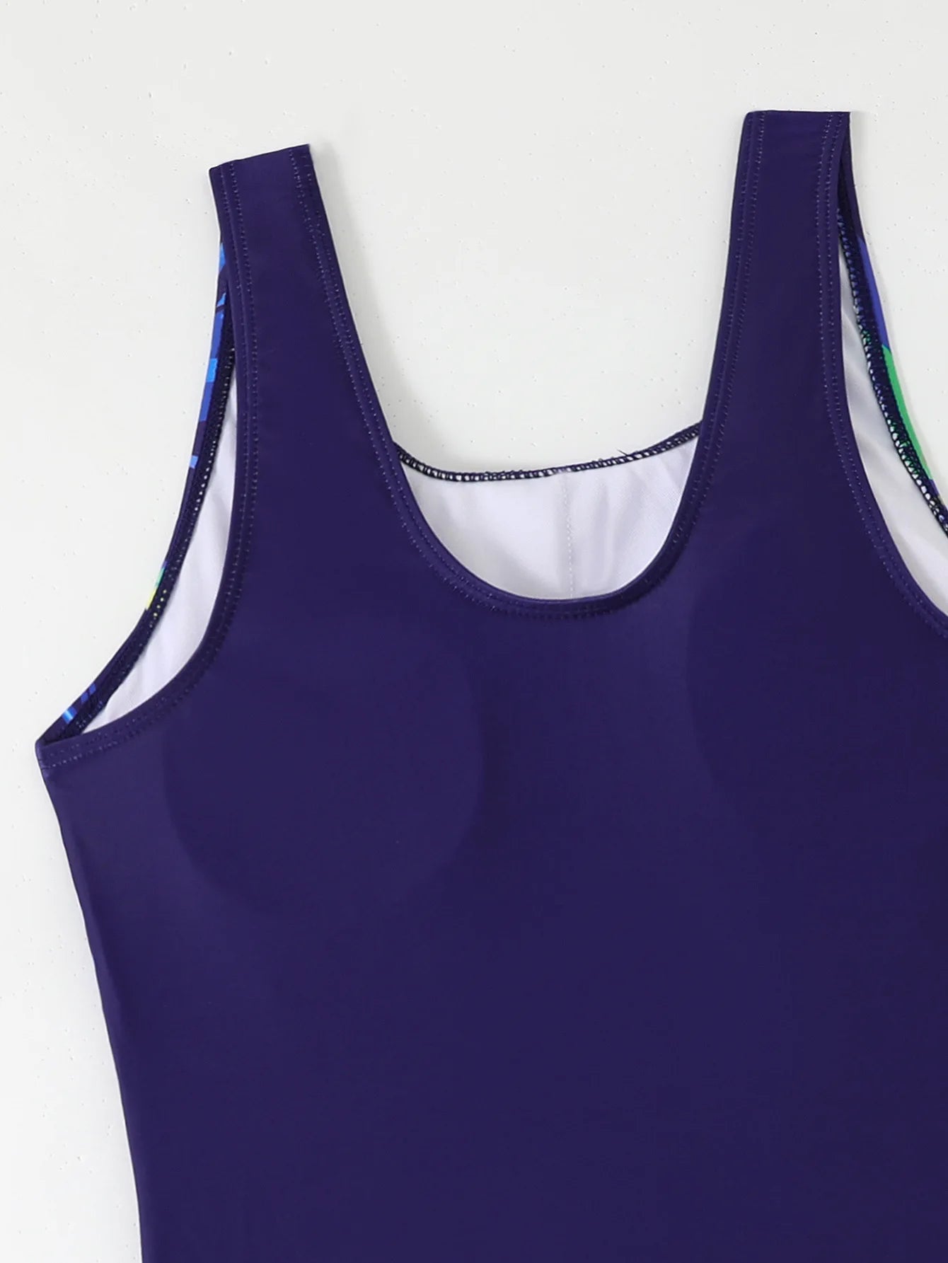 Women One-piece Sports Swimwear Sport Swimsuit Blue Print Athletic Boyleg Swimwear Open Back Beach Wear Fitness Bathing Suits