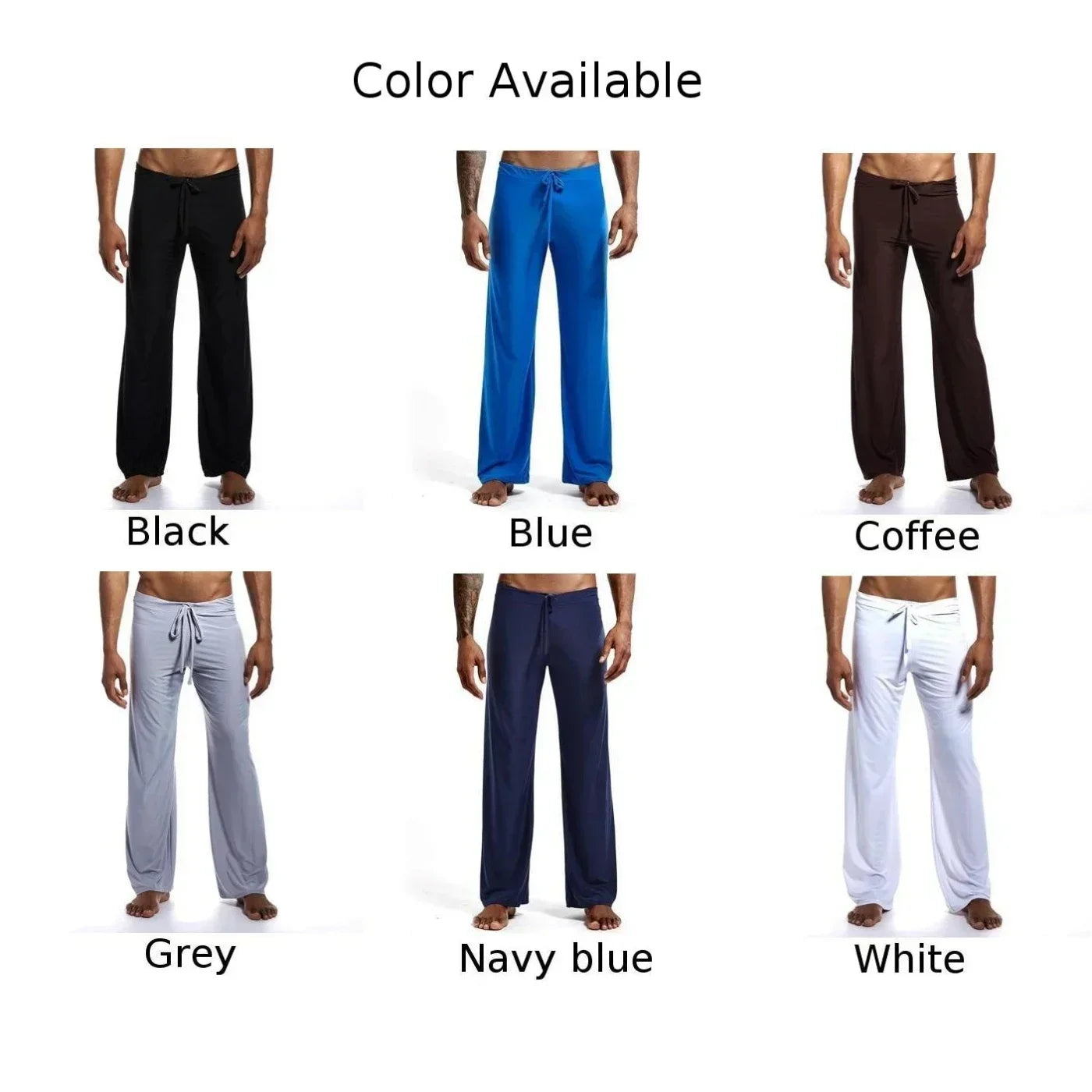 Casual Men's Yoga Drawstring Elastic Pants Sports Gym Active Wide Leg Solid Color Baggy Sweatpants Jogger Pant Trousers Clothing