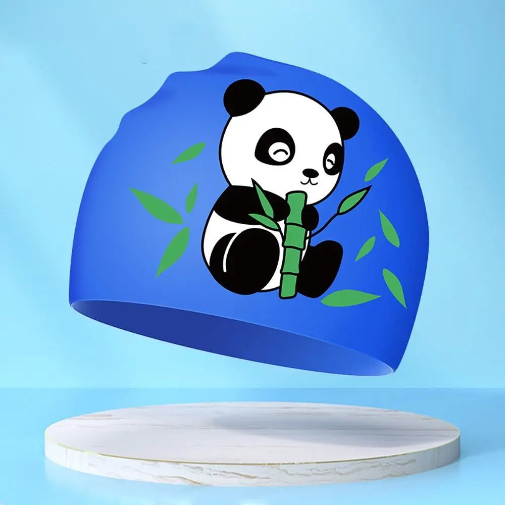 Lightweight Waterproof Children Swimming Cap Silicone Cartoon Kid Swimming Hat Protect Ears Animal Bathing Hats Cap Swimming Pool