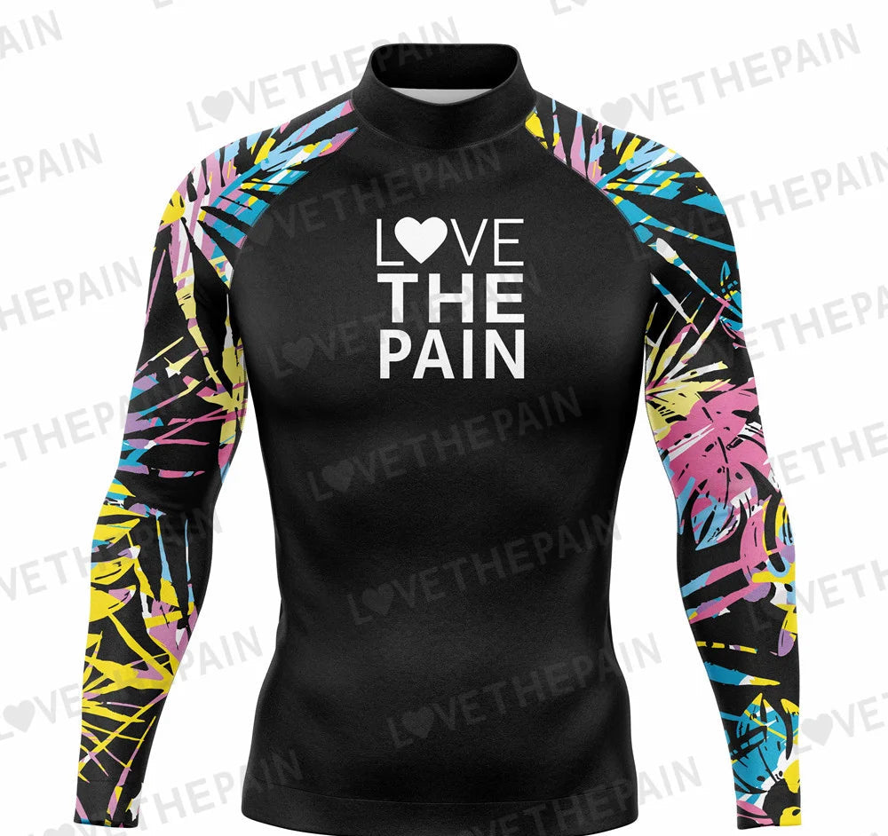 Men's Surfing T-shirt Sportswear Swimwear Long Sleeved Swimming Top UV Swimming Tight Rash Guard Surfing Swimsuit Rashguard