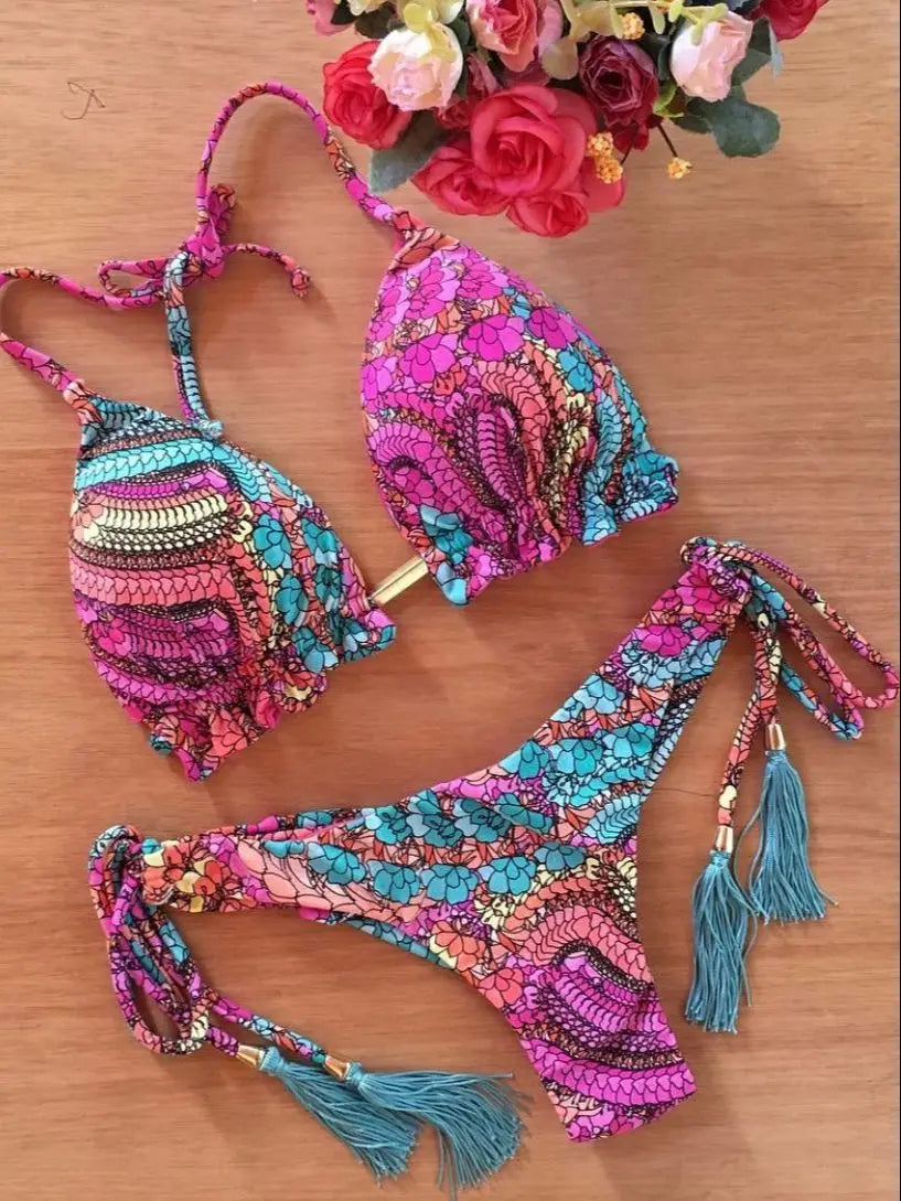 Bikinis Set Women Swimsuit Bandage Two-Piece Swimwear Brazilian Biquínis Beachwear Bathing Suit