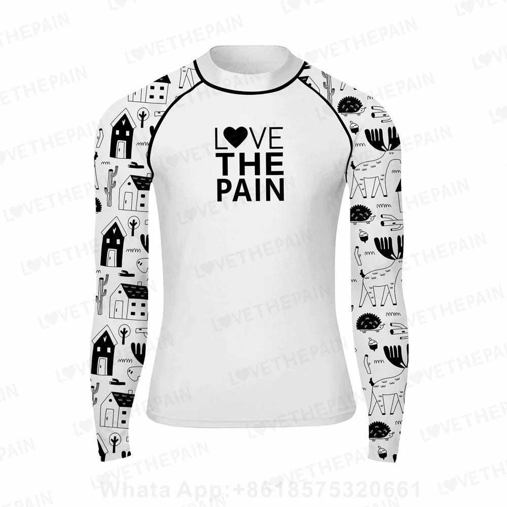 Men Swimsuit Swimming T-shirt Beach UV Protection Swimwear Rash Guard Summers Long Sleeve Surfing Diving Swimsuit Surf Rashguard