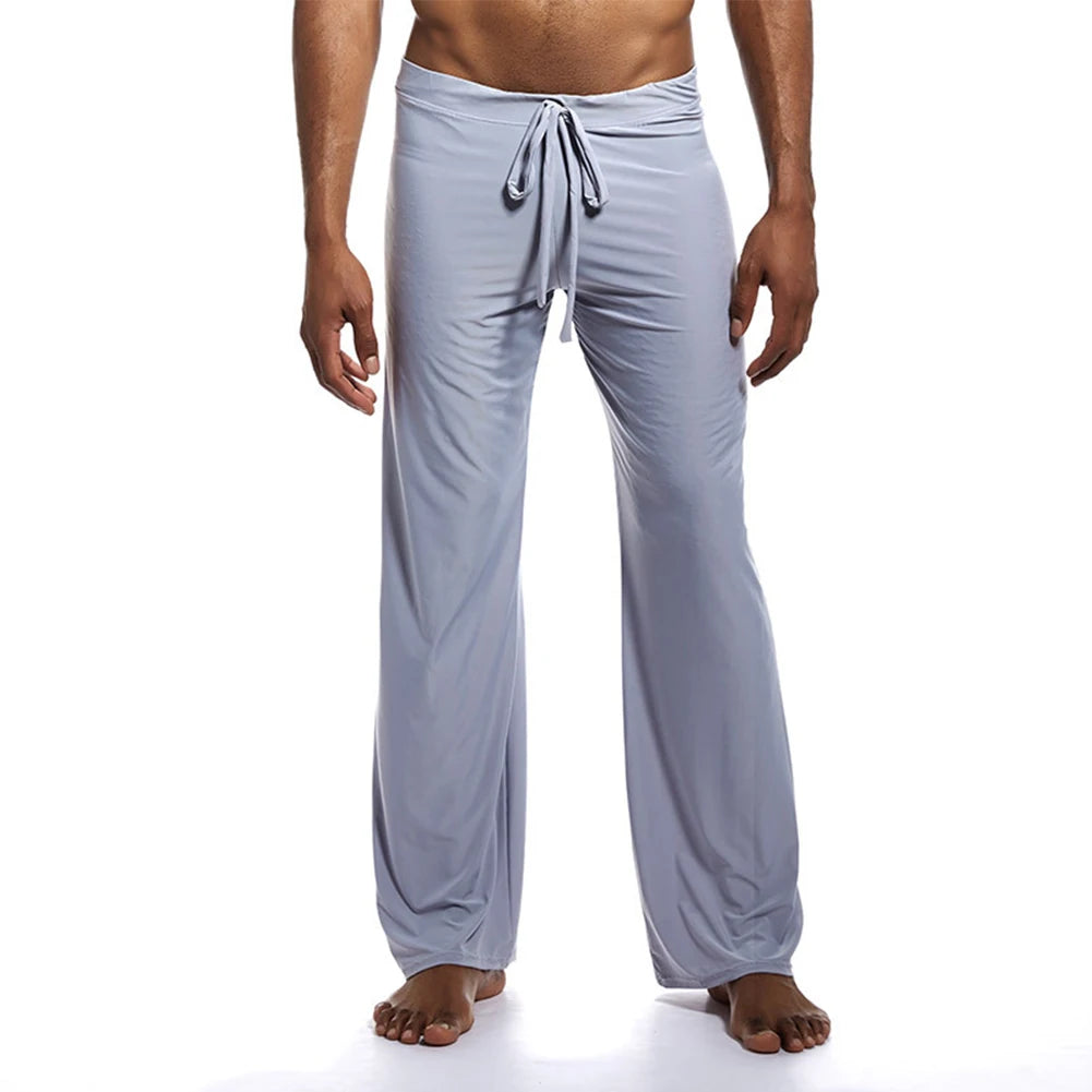 Casual Men's Yoga Drawstring Elastic Pants Sports Gym Active Wide Leg Solid Color Baggy Sweatpants Jogger Pant Trousers Clothing