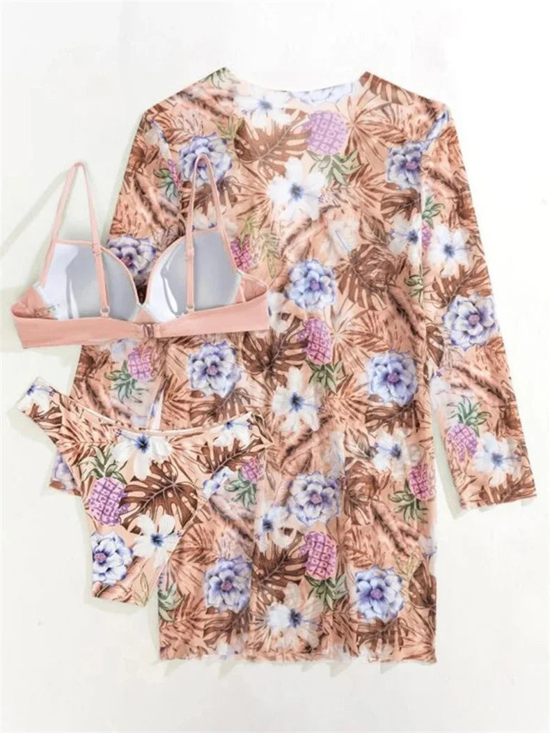Bikini Set Beach Smock Cardigan Smock Woman Swimwear Bathrobe Bikini Beach Style Sun Protection Shirt Shawl