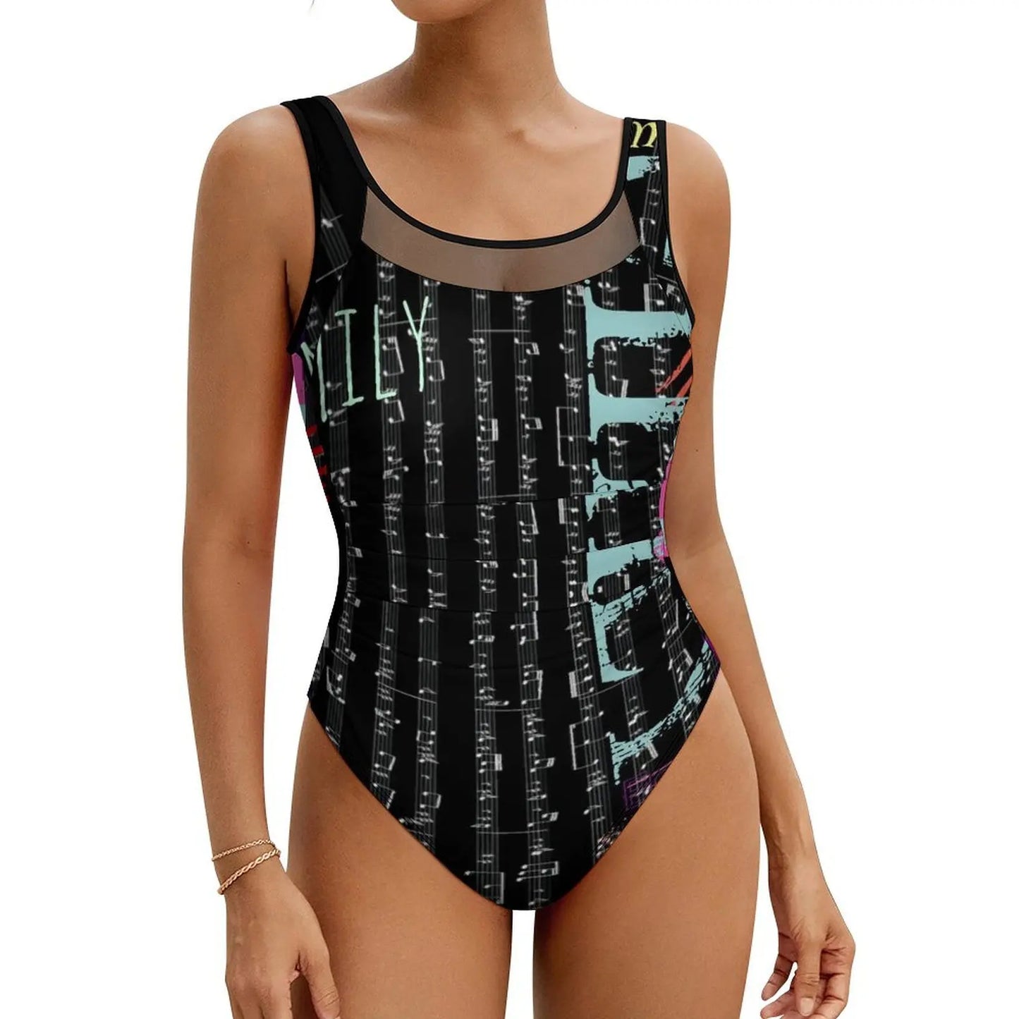 Retro Letter Print Swimsuit Egyptian Hieroglyphs Push Up Swimwear One-Piece Vacation Bath Bathing Suit Bodysuit Beach Outfits