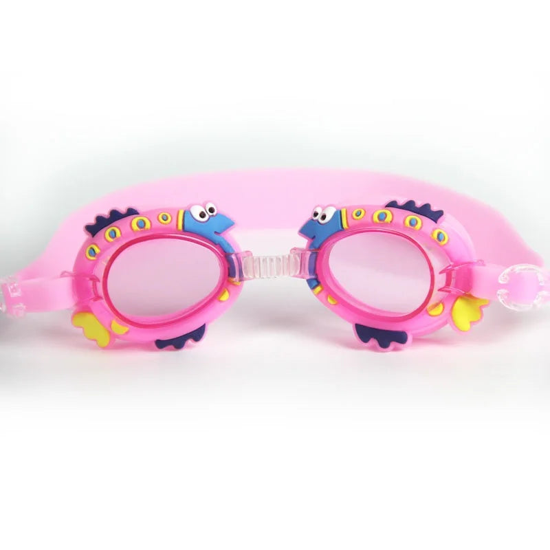 Professional Swimming Goggles Girl Cartoon Swim Glasses with Ear Plug Waterproof Anti Fog Swim Eyewear For Children Kids Gifts