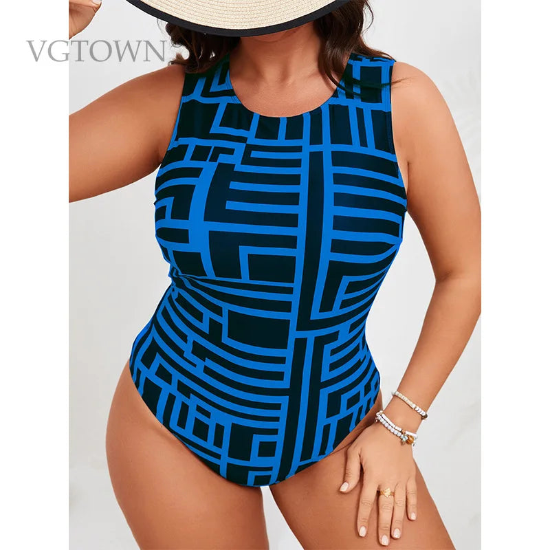 Plus Size 8XL One Piece Ruched Swimsuit Women Vintage Print Swimwear Padded Bathing Bodysuit Bathers Swimming Beachwear