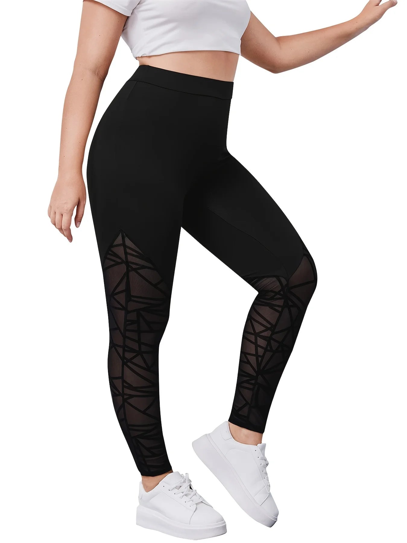 Women's plus-size European and American style fashion slimming style yoga nine-point pants