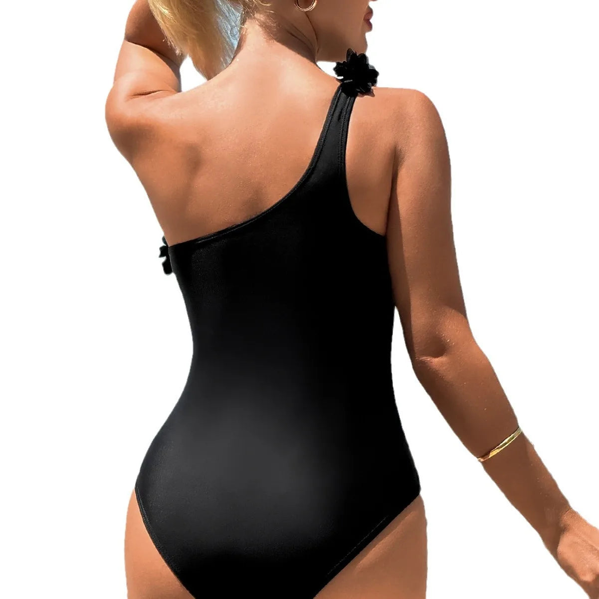 One-Piece Swimwear Women Beach Wear Woman Swimsuit One Shoulder Flower Bath Suits Tight Swim Suit Monokini