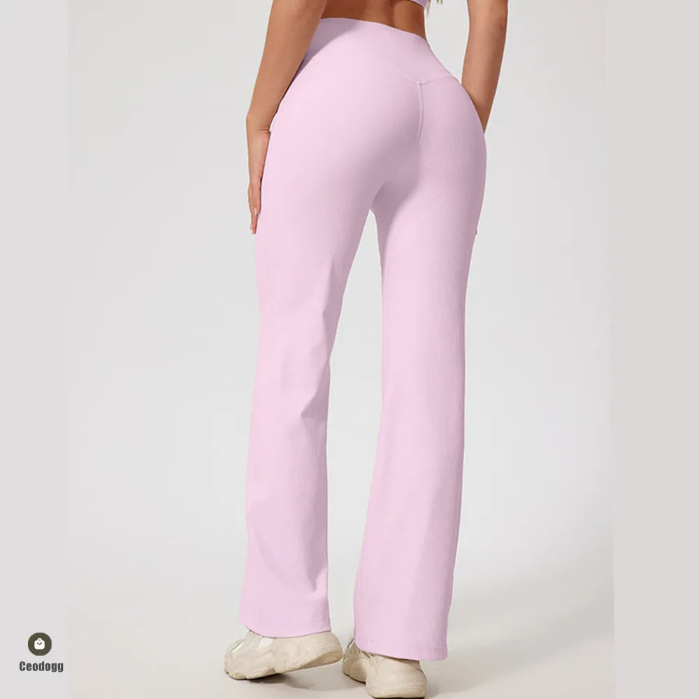 Flare Yoga Leggings Women High Waist Wide Leg Yoga Pants Active Fitness Workout Gym Tights Gym Sports Trousers Clothing