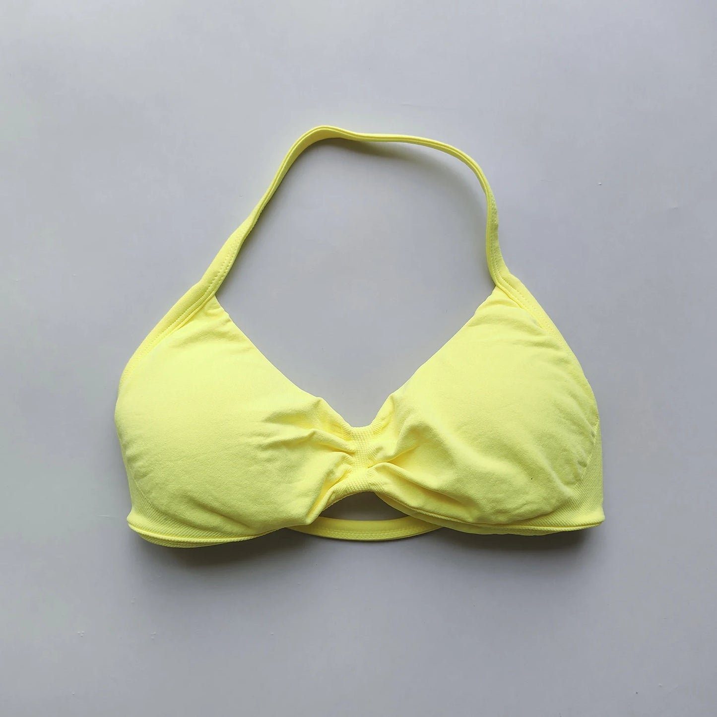 Sports Bra Strappy Backless Yoga Gym Bra Removable Cups Women Workout Clothing Gym Halter Sport Bras Yoga Tank Wrap Top