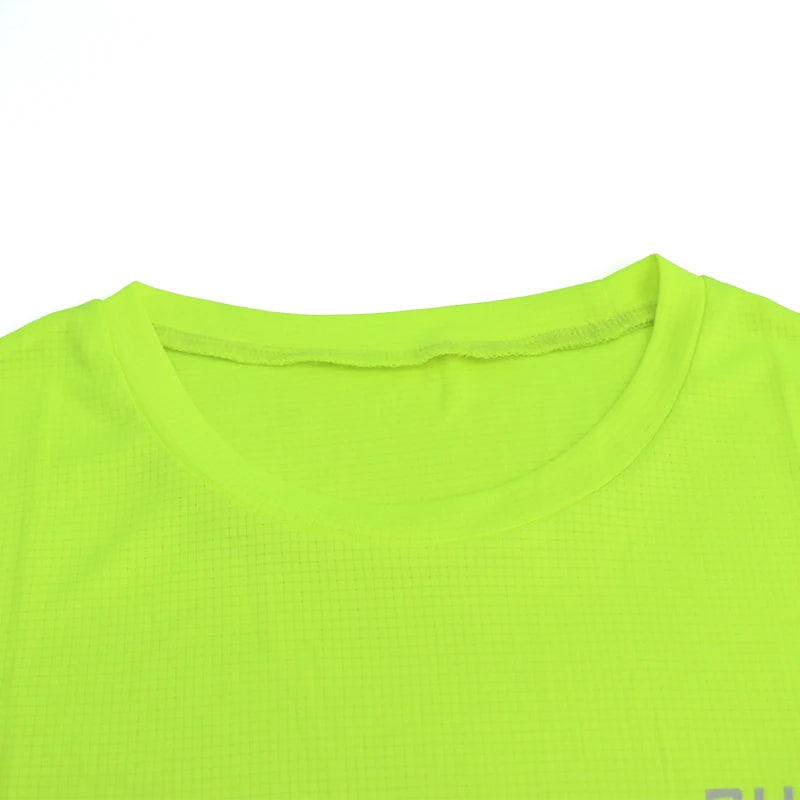 Mens Short Sleeve Sport t Shirt Quick Dry Running t-Shirt Breathable Fitness Shirt Top Ice Silk Gym Football Jerseys Man Clothes