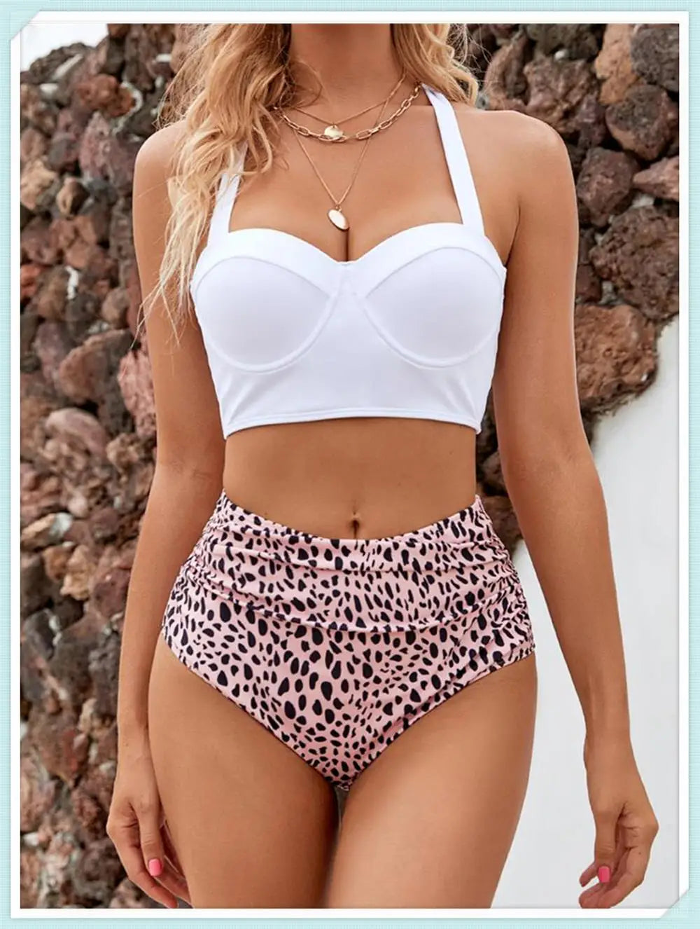 Push Up Swimsuit Women High Waist Bikini Set Butterfly Print Swimwear Female Padded Bathing Suit Swimming Beachwear Summer