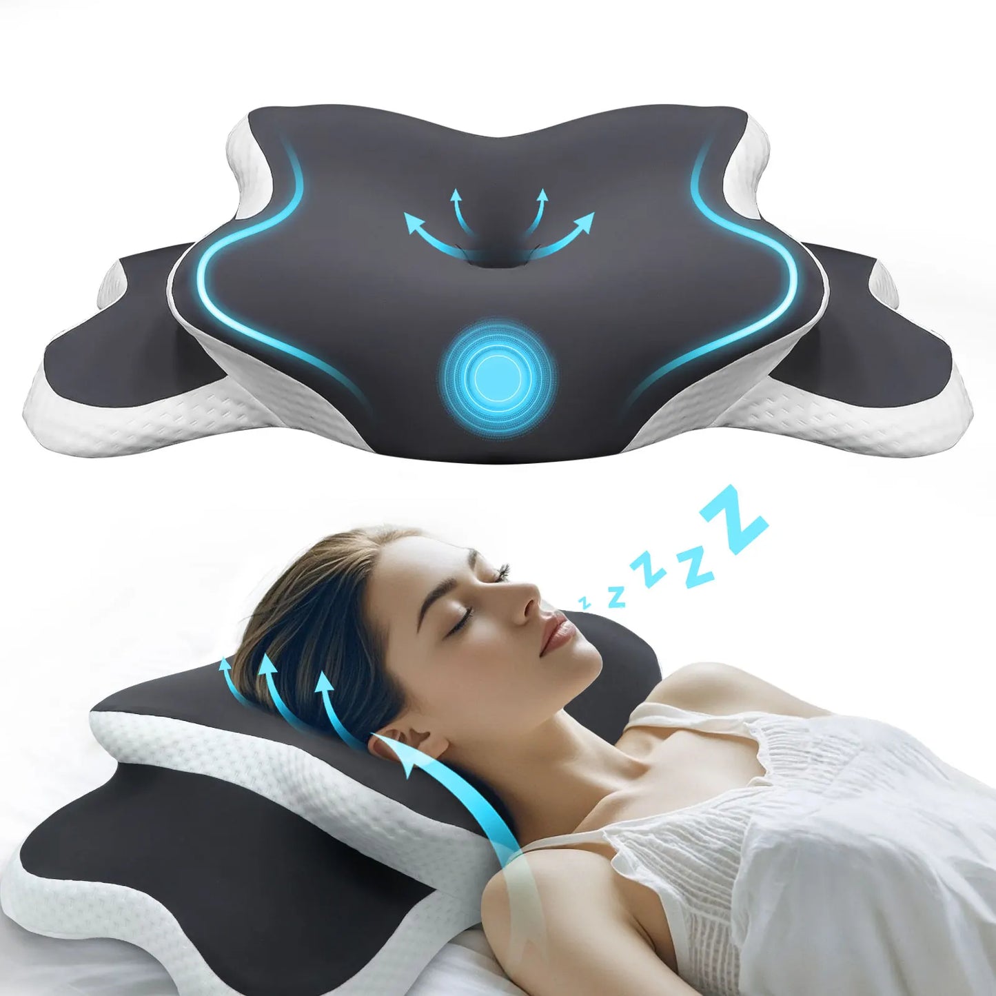 Butterfly Memory Foam Pillows Butterfly Shaped Relaxing Cervical Slow Rebound Neck Pillow Pain Relief Sleeping Orthopedic Bedding