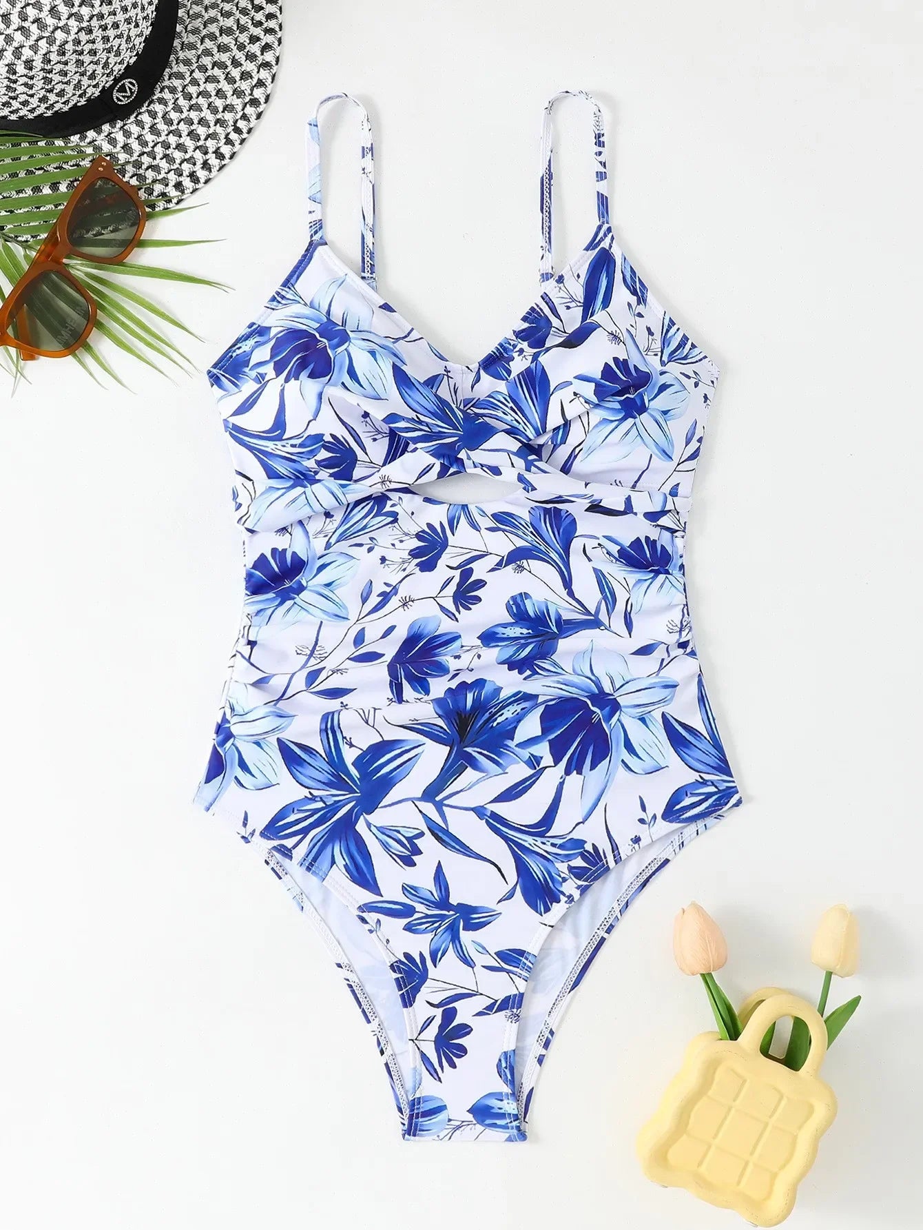 Women Slimming Open Back One Piece Swimsuit Tummy Control Tight-Fitting Bathing Suit Summer Beach Swimwear