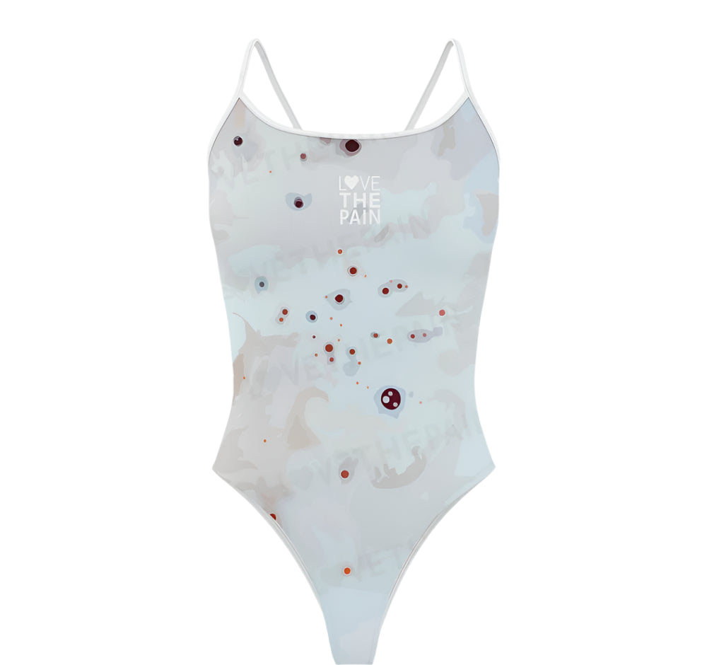 Black & White Design Love The Pain Women Swimsuit One-piece Swimwear Functional Training Swimsuit