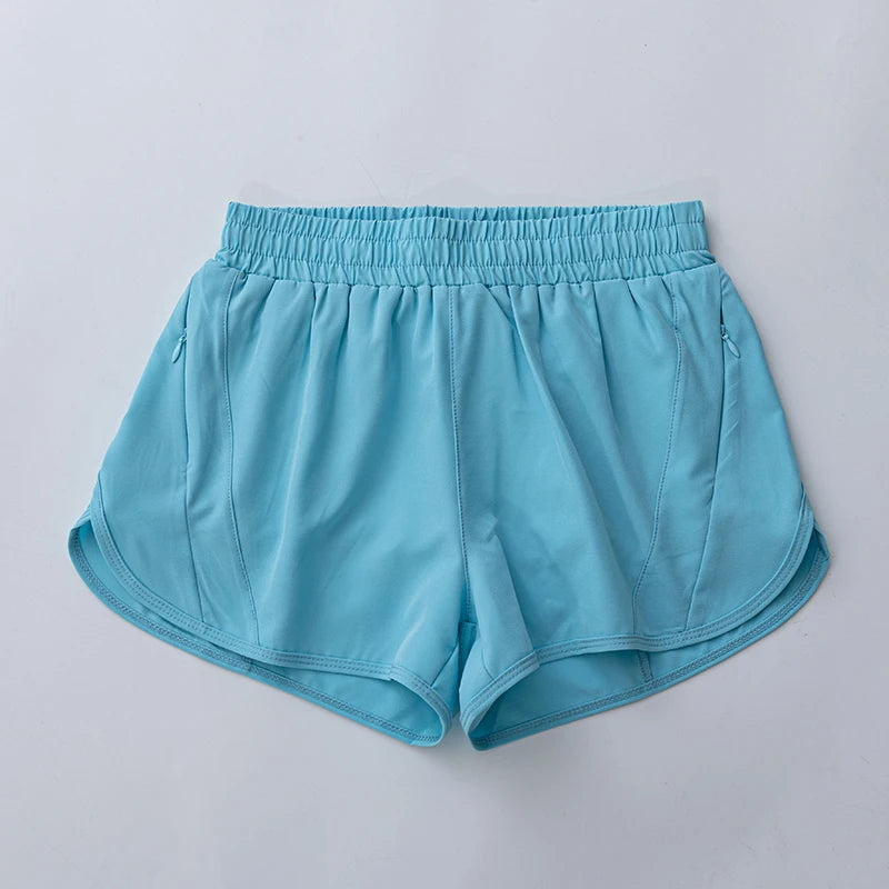 Women's Yoga Running Shorts High Waisted Quick Dry Athletic Shorts Sports Workout Gym Drawstring Shorts Pockets Sport Hot Pants