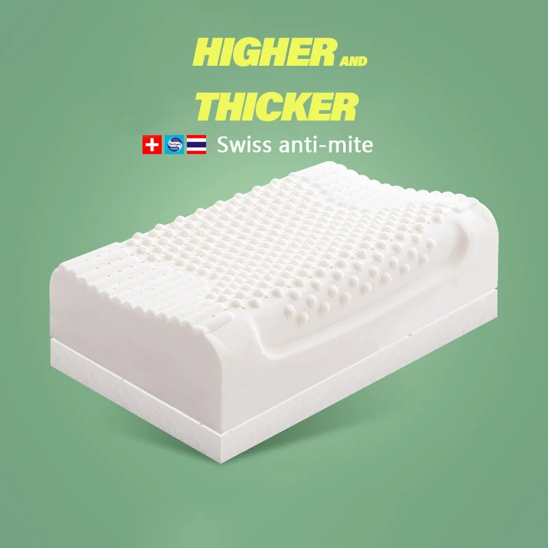 Thai latex pillow thickening and heightening protection cervical vertebra sleep pillow sleep special adult natural rubber