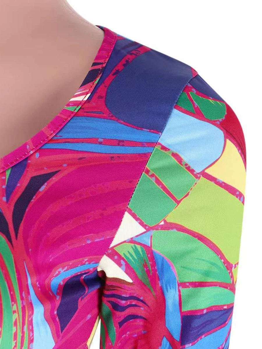 Surf Swimsuit Long Sleeve Printed Swimwear Women String Two Piece Rashguard Diving Clothes Bathing Swimming Suit