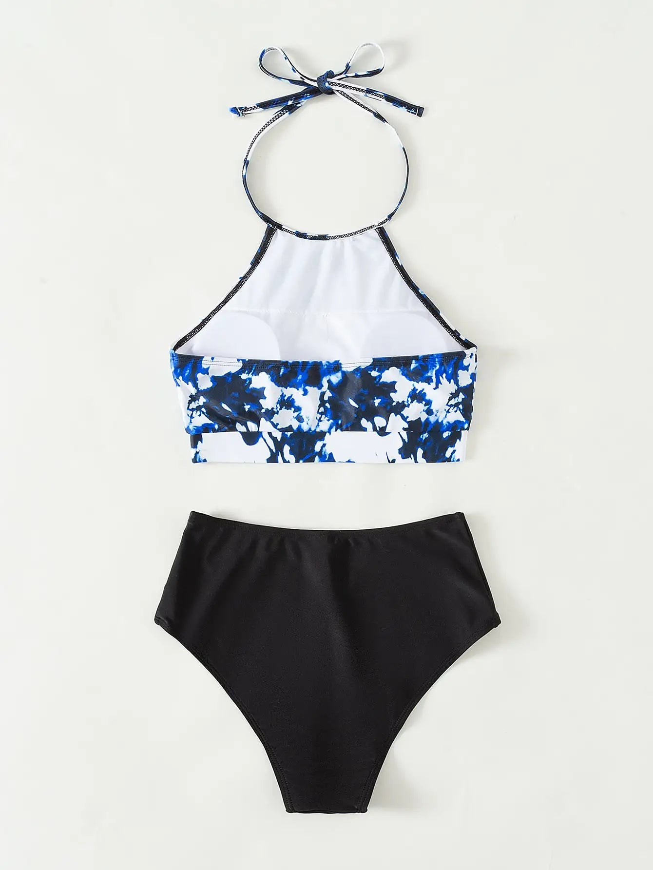 High Waist Bikini Women High Neck Swimsuit Printed Swimwear Female Padded Beachwear Bathers Bathing Swimming Swim Suit
