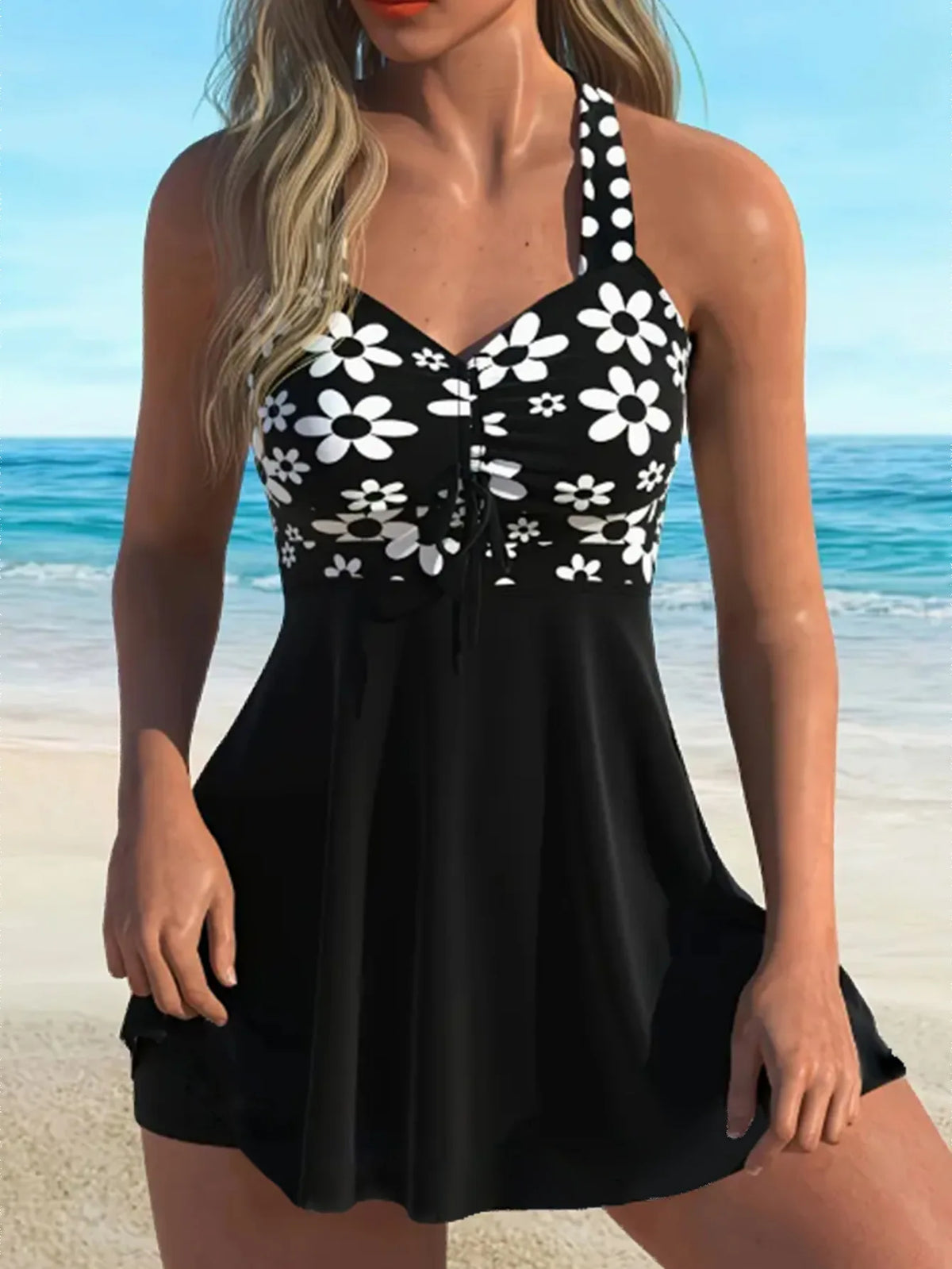 Women's High-Waisted Two-Piece Tankini Set