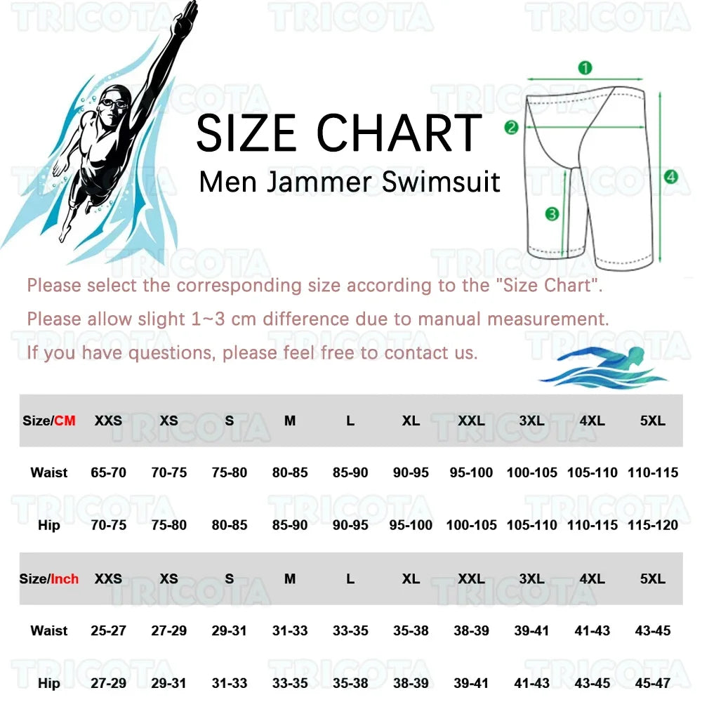 Men Beach Trunks Swimming Jammer Shorts Training Endurance Athletic Jammers Swimwear Swimsuit Uv Quick Dry Tight Surfing Shorts