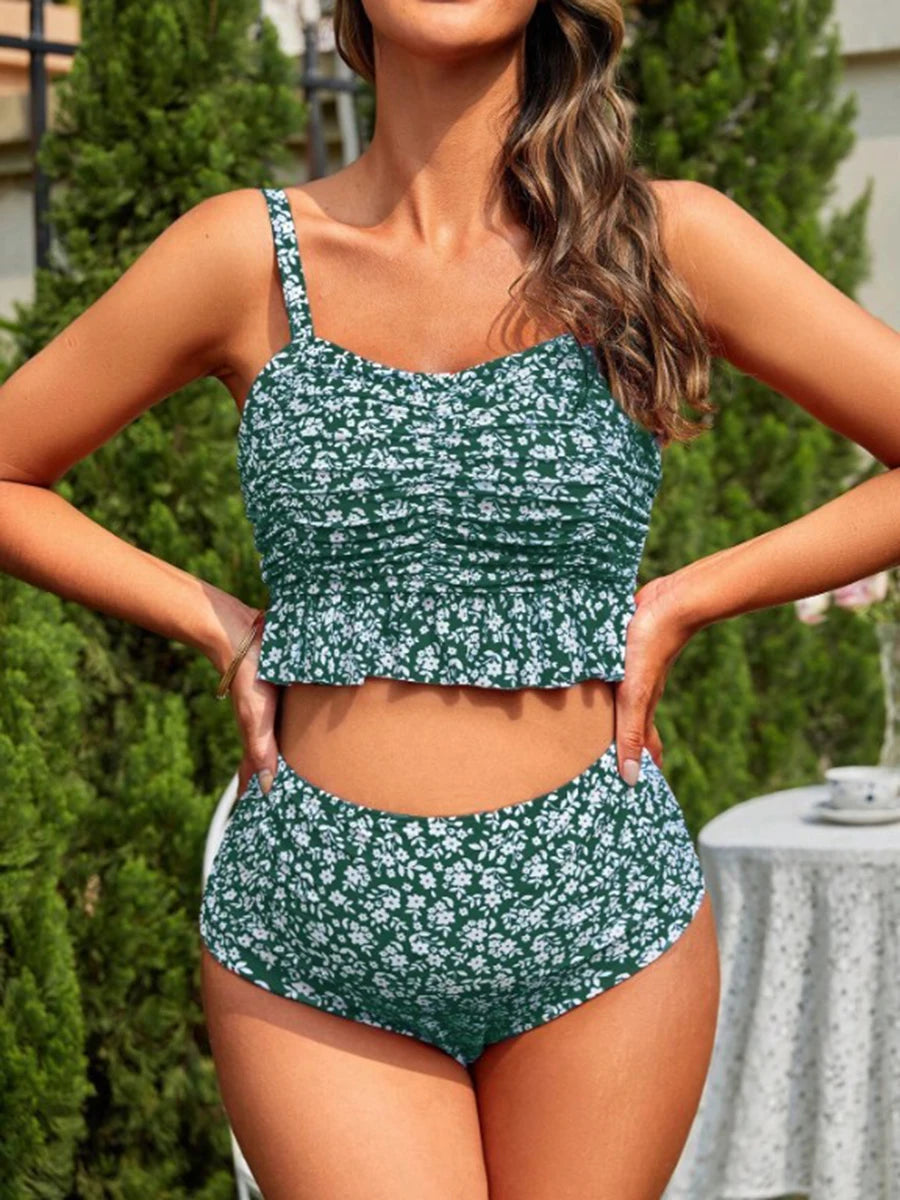 High Waist Bikini Ruffle Pregnant Swimsuit Women Two Pieces Swimwear Female Bathers Bathing Swimming Swim Suit Beachwear