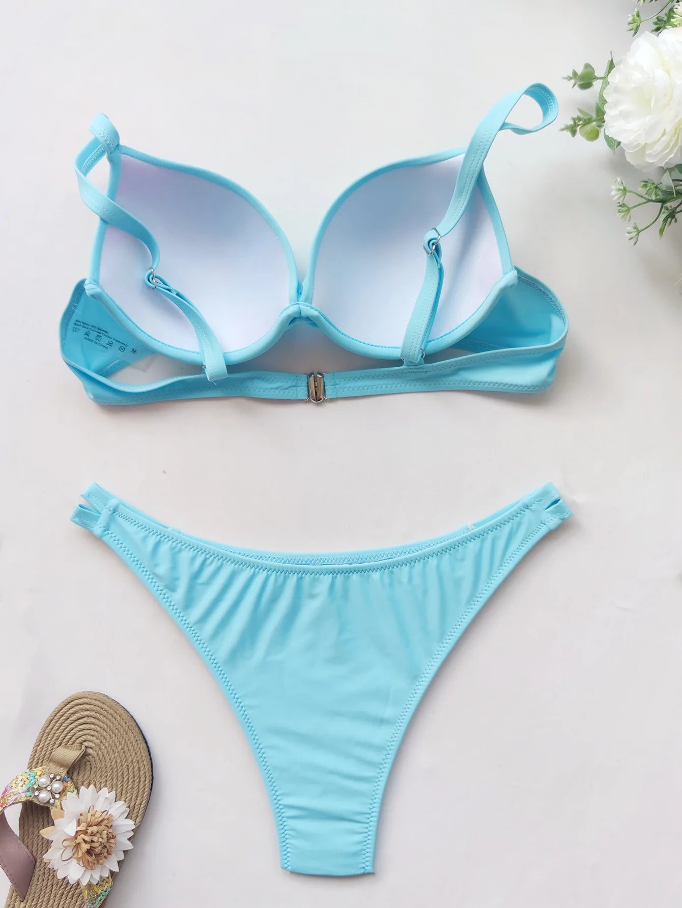 push up bikinis sets two pieces solid thong swimsuit bikini swimsuit Swimwear Biquini