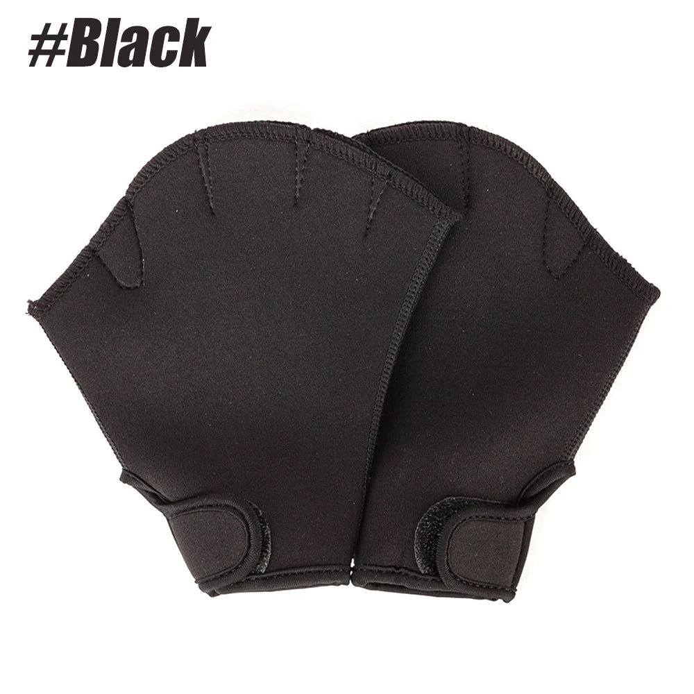 1Pair Aquatic Gloves Swimming Training Gloves Webbed Swim Gloves Water Resistance Paddle Gloves for Men Women Diving Surfing