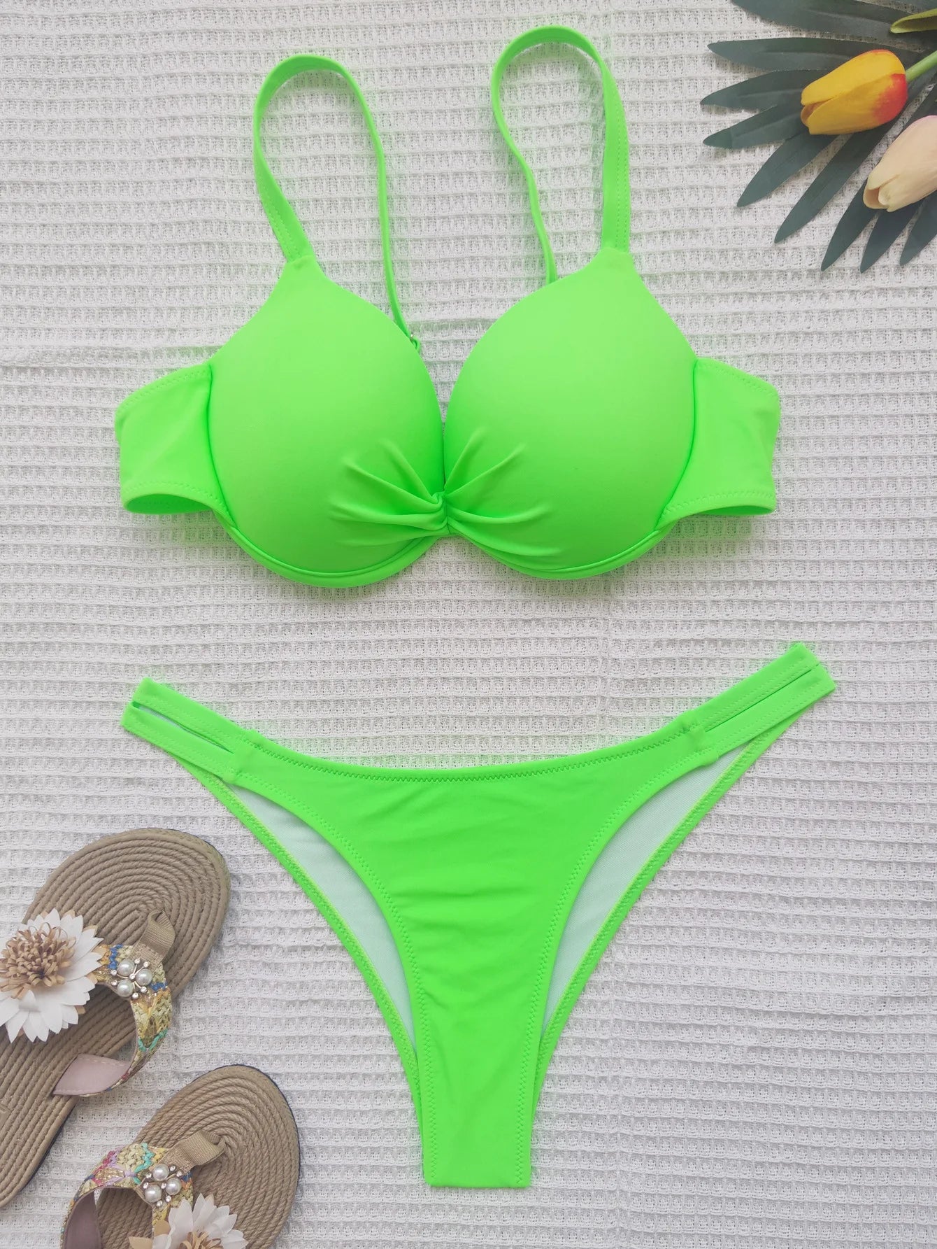 push up bikinis sets two pieces solid thong swimsuit bikini swimsuit Swimwear Biquini