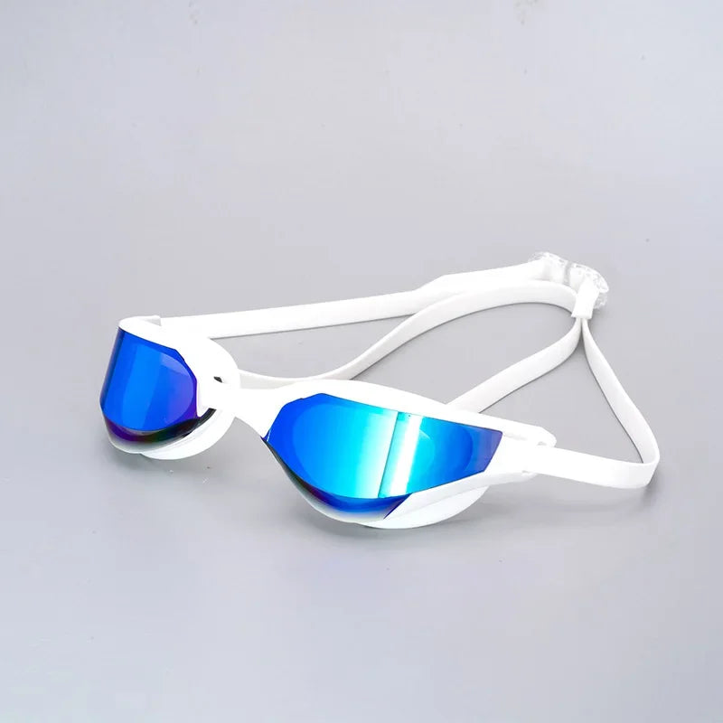 Professional Adult Swim Goggles Waterproof Fog-proof Racing Goggles Men Women Cool Silver Plated Swimming Equip