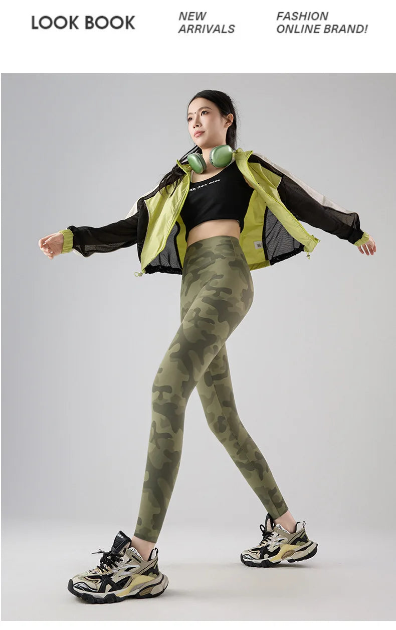 BIVIGAOS Spring Summer Seamless Camouflage Sharkskin Leggings Women Fashion High Waist Casual Sports Tights Fitness Leggings