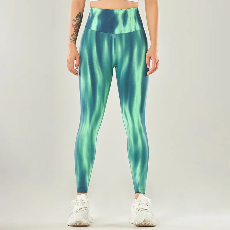 Tie-dye Seamless Leggings Gym Yoga Women's Pants Fitness Sport Tights Breathable Elastic High Waist Women Clothing