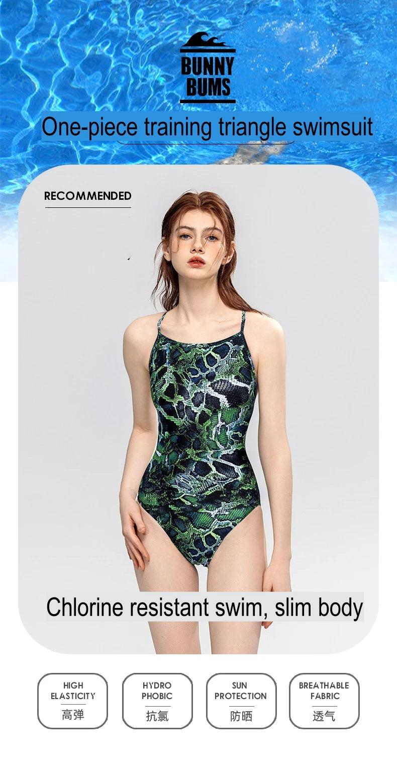5 Designs Women Professional One-Piece Swimsuit Swimwear