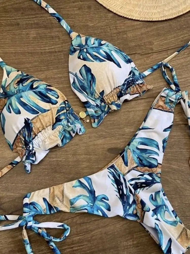 Bikinis Set Women Swimsuit Bandage Two-Piece Swimwear Brazilian Biquínis Beachwear Bathing Suit