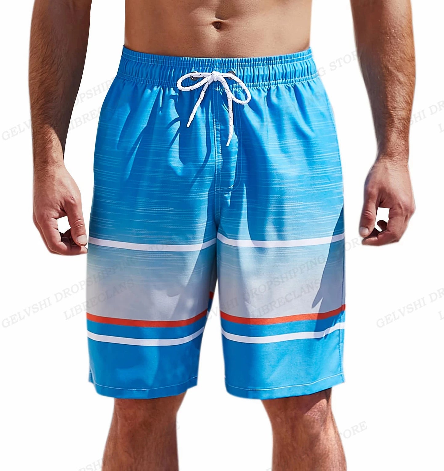 Men's Swimming Shorts Stripe 3d Surfing Board Short Kids Beach Shorts Men Swim Trunks Masculina Sports Fitness Pants Boy Briefs