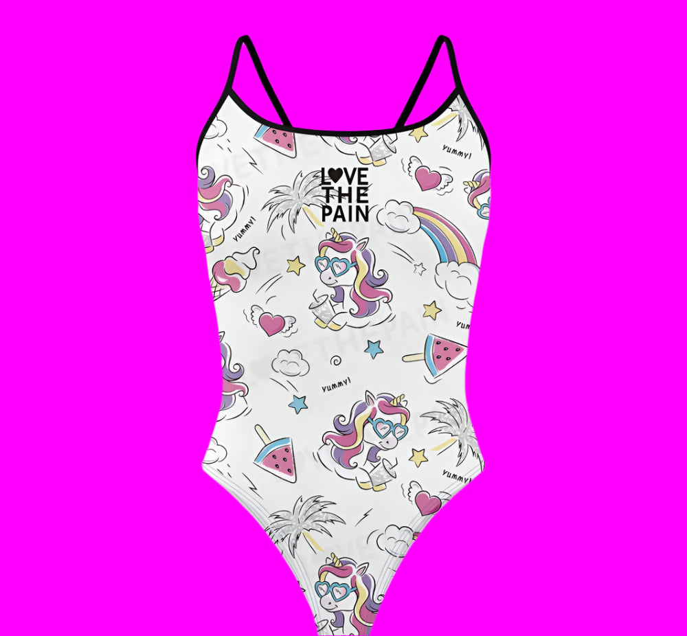 Love The Pain Women's Bikini Thin Strap Triangle Swimsuit Competition Swimsuit Summer Function Training Print Bathing Suit