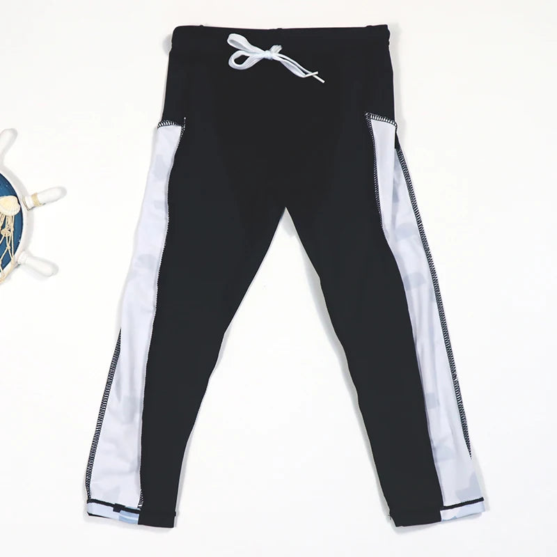 3pcs Boys' Split Style Swimsuit Set Long Sleeve Swimsuit Middle-Aged Young Children's Sunscreen Swimsuit Fashionable Boys