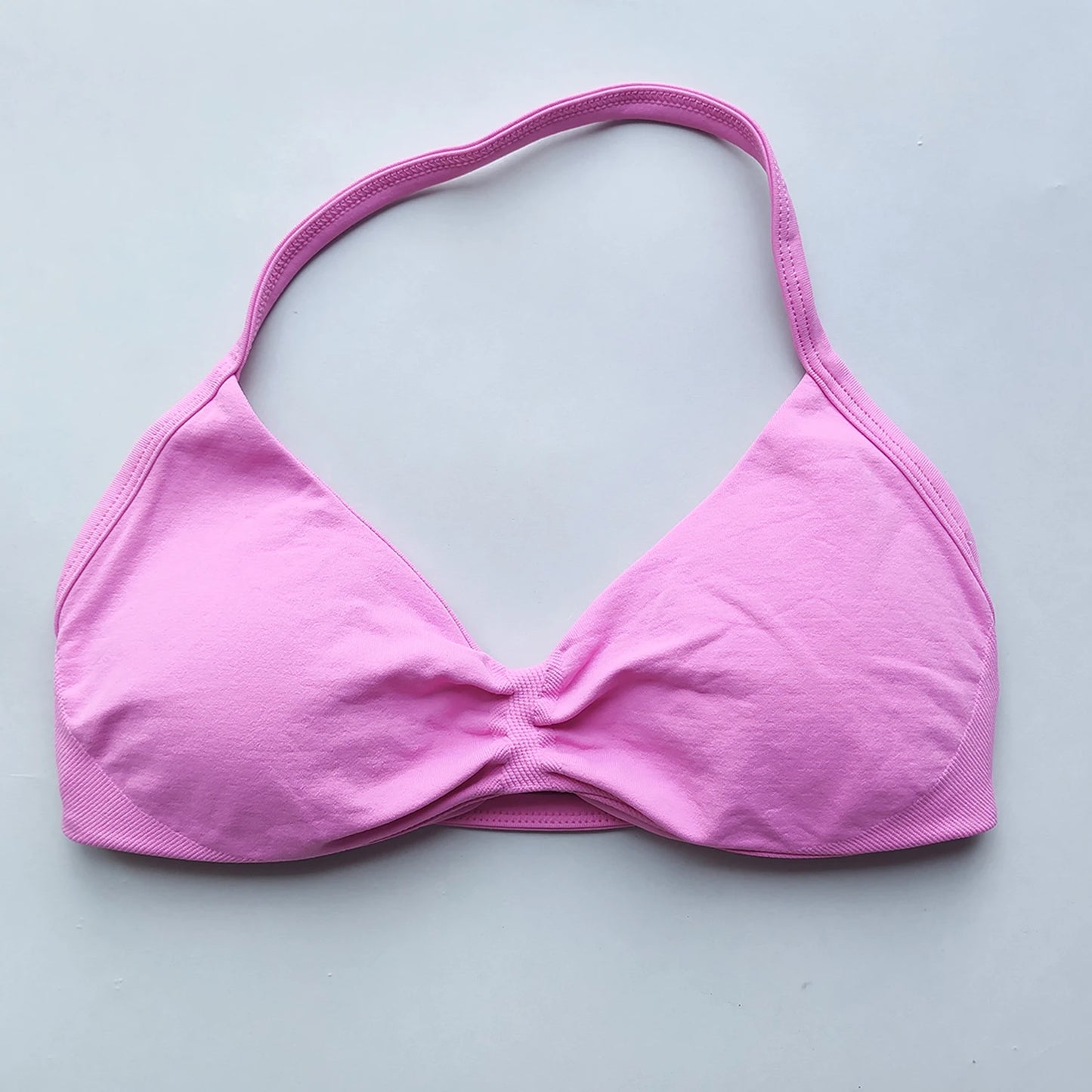 Sports Bra Strappy Backless Yoga Gym Bra Removable Cups Women Workout Clothing Gym Halter Sport Bras Yoga Tank Wrap Top