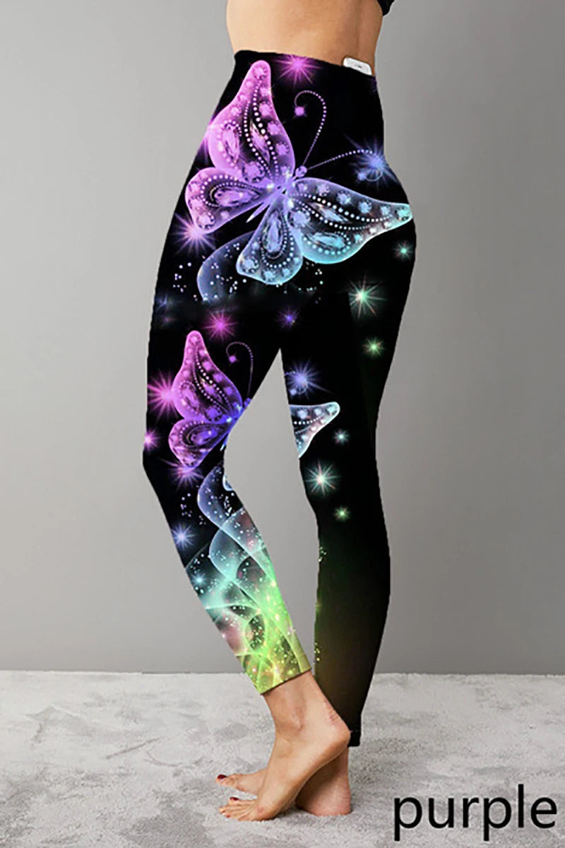 Big Size 5XL Seamless Leggings Women Fashion Butterfly Print Yoga Pants High Waist Legging Push Up Sport Energy Workout Leggins
